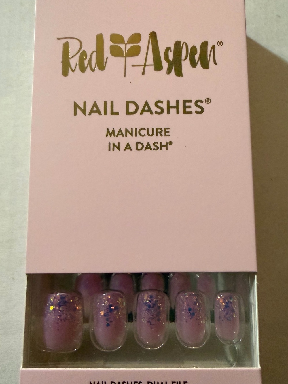 Red Aspen Pink Glitter Press-On Nail Dashes- Celeste’s Coquette Crush
